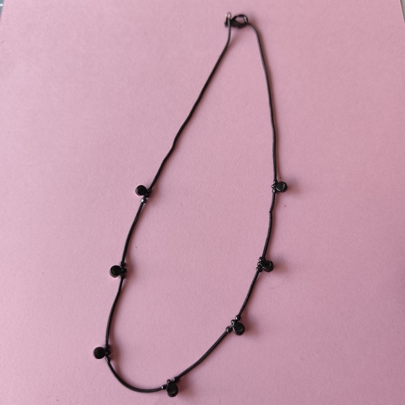 3/$25💙Elegant Black and Crystal Quartz Layering Necklace - Picture 3 of 4